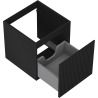 Mexen Rivel Badezimmerschrank unter Waschbecken 45 cm, 1 Schublade, geriffelt, schwarz matt - 91A20-04547-1-BF71