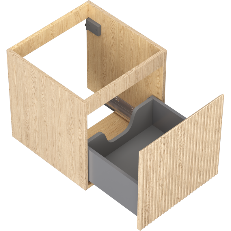 Mexen Rivel meuble de salle de bains sous lavabo 45 cm, 1 tiroir, rainuré, chêne - 91A20-04547-1-BF81