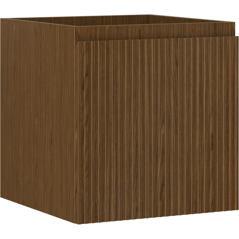 Mexen Rivel Badezimmerschrank für Waschbecken 45 cm, 1 Schublade, geriffelt, Nussbaum - 91A20-04547-1-BF86