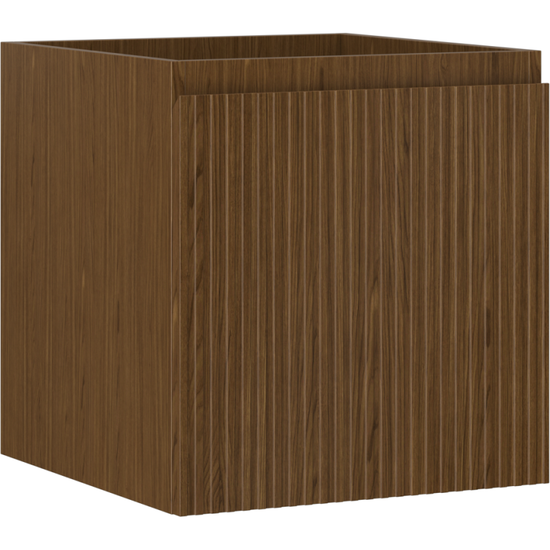 Mexen Rivel badkamerkast onder de wastafel 45 cm, 1 lade, geribbeld, walnoot - 91A20-04547-1-BF86