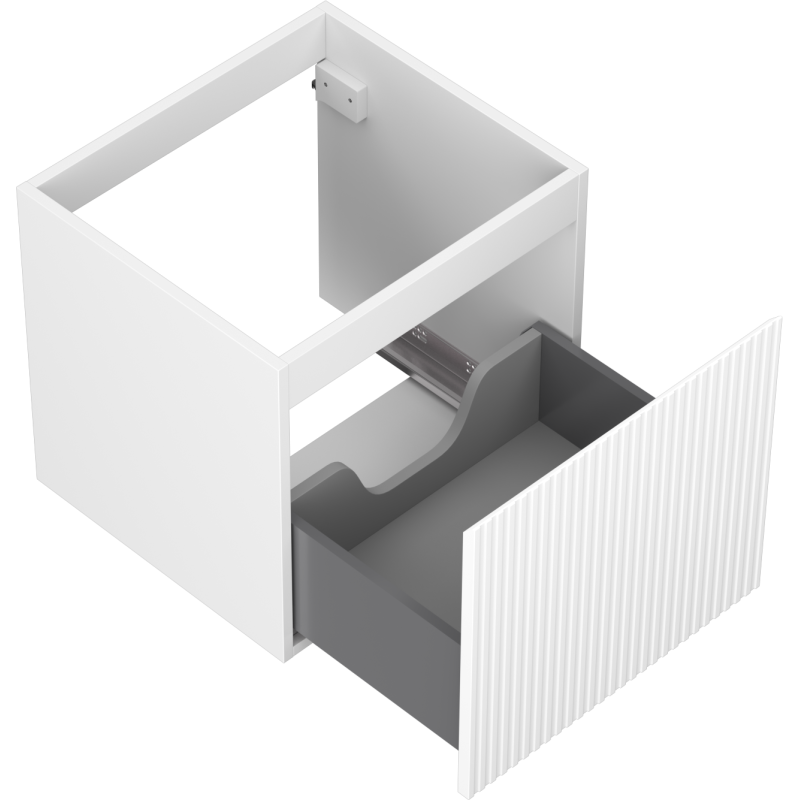 Mexen Rivel mobile bagno sottolavabo 50 cm, 1 cassetto, scanalato, bianco opaco - 91A20-05047-1-BF01