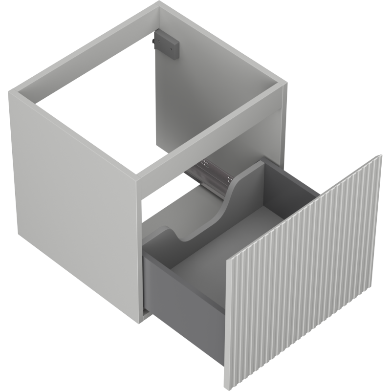 Mexen Rivel Badezimmerschrank 50 cm, 1 Schublade, geriffelt, grau matt - 91A20-05047-1-BF62