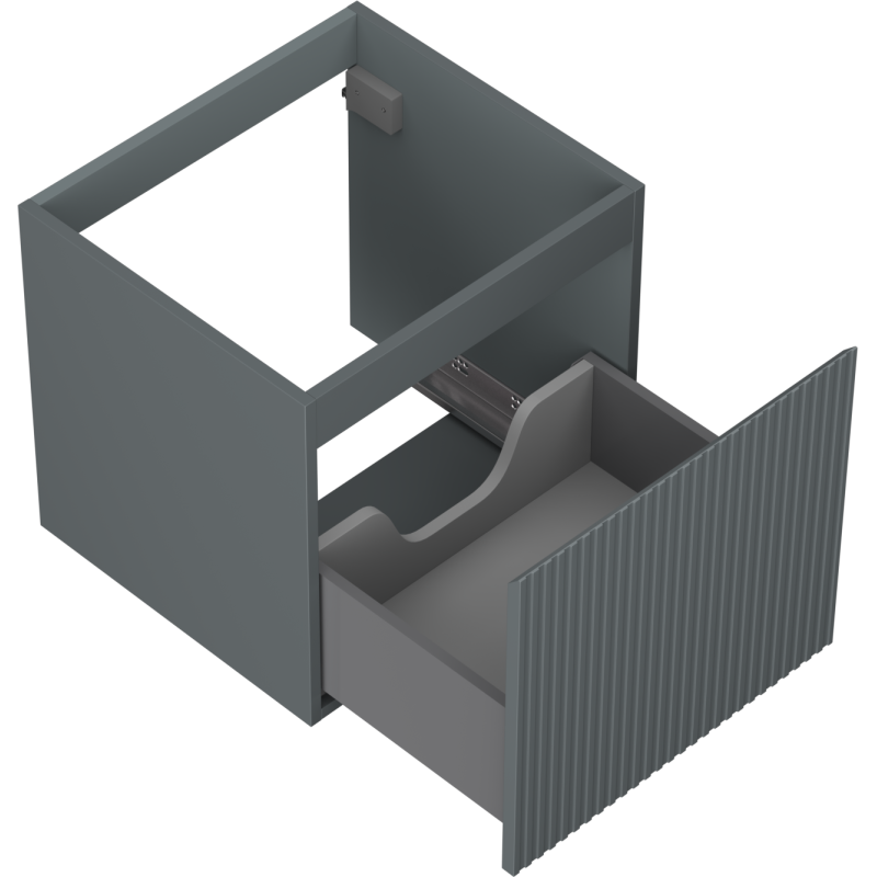 Mexen Rivel mueble de baño bajo lavabo 50 cm, 1 cajón, ranurado, grafito mate - 91A20-05047-1-BF66