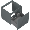 Mexen Rivel mueble de baño bajo lavabo 50 cm, 1 cajón, ranurado, grafito mate - 91A20-05047-1-BF66