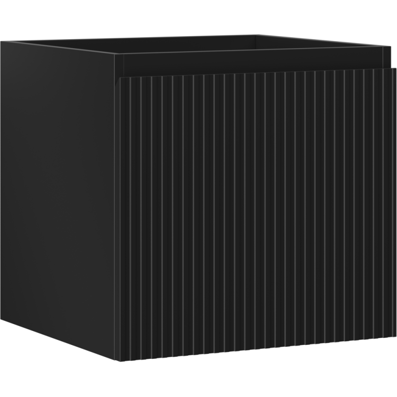 Mexen Rivel Badezimmerschrank 50 cm, 1 Schublade, geriffelt, schwarz matt - 91A20-05047-1-BF71