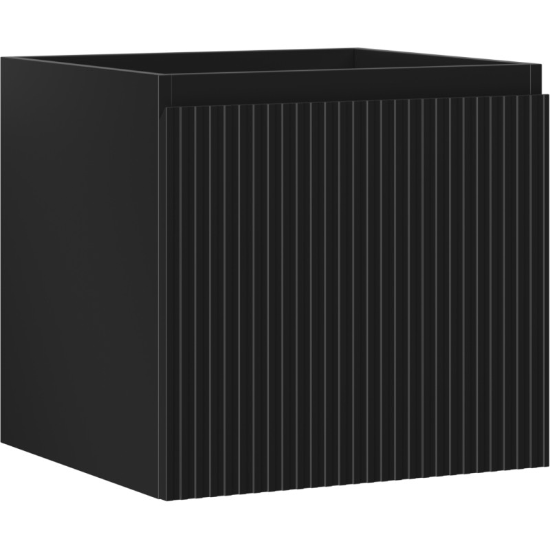 Mexen Rivel bathroom cabinet under washbasin 50 cm, 1 drawer, grooved, black matt - 91A20-05047-1-BF71