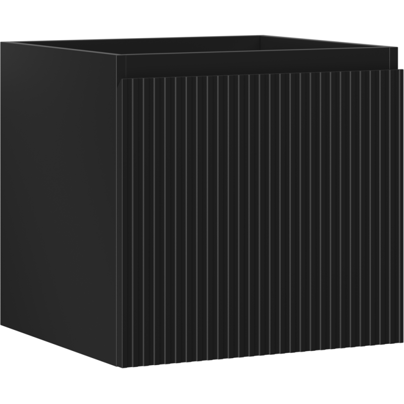 Mexen Rivel mobile da bagno sotto lavabo 50 cm, 1 cassetto, scanalato, nero opaco - 91A20-05047-1-BF71