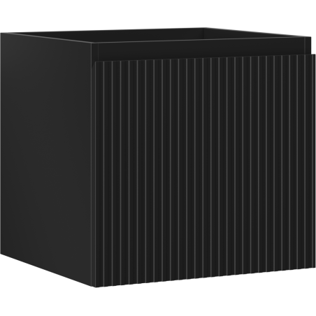 Mexen Rivel badrumsskåp under tvättställ 50 cm, 1 låda, räfflad, svart matt - 91A20-05047-1-BF71