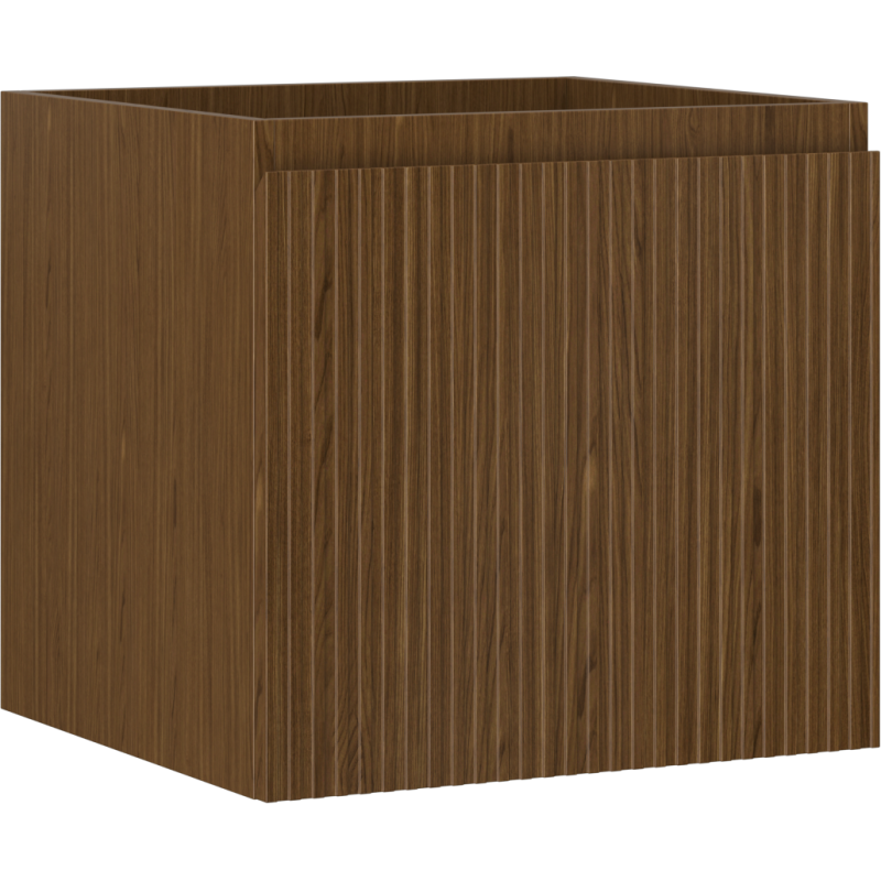 Mexen Rivel Badezimmerschrank für Waschbecken 50 cm, 1 Schublade, gerillt, Nussbaum - 91A20-05047-1-BF86