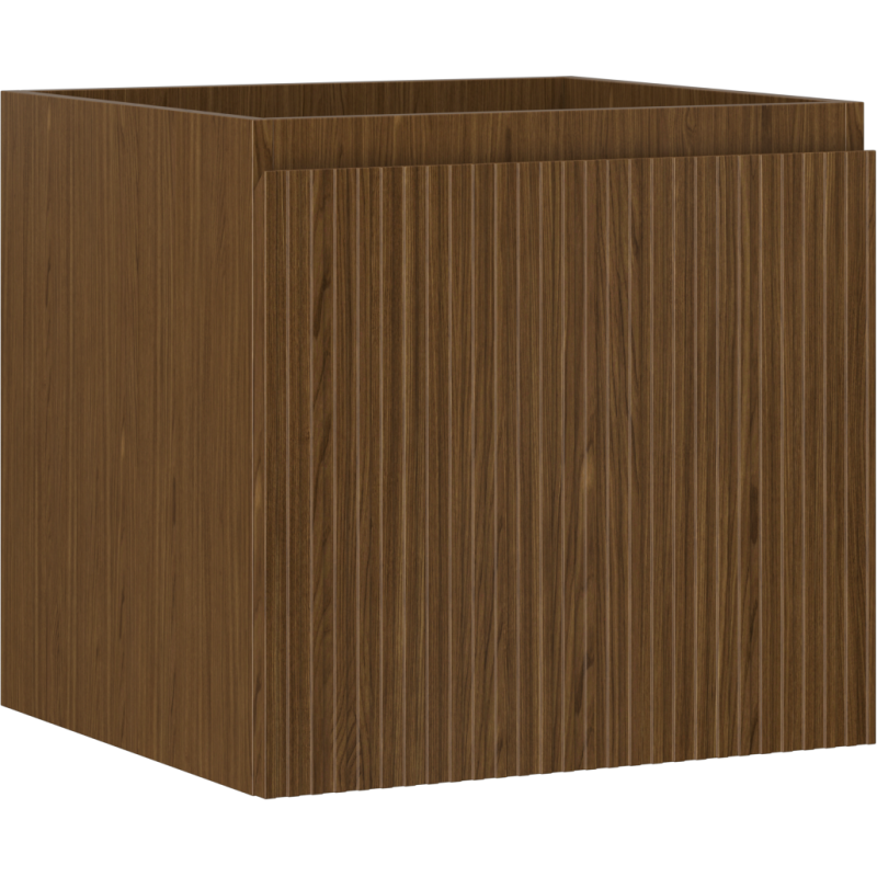 Mexen Rivel Badezimmerschrank unter dem Waschbecken 50 cm, 1 Schublade, geriffelt, Nussbaum - 91A20-05047-1-BF86