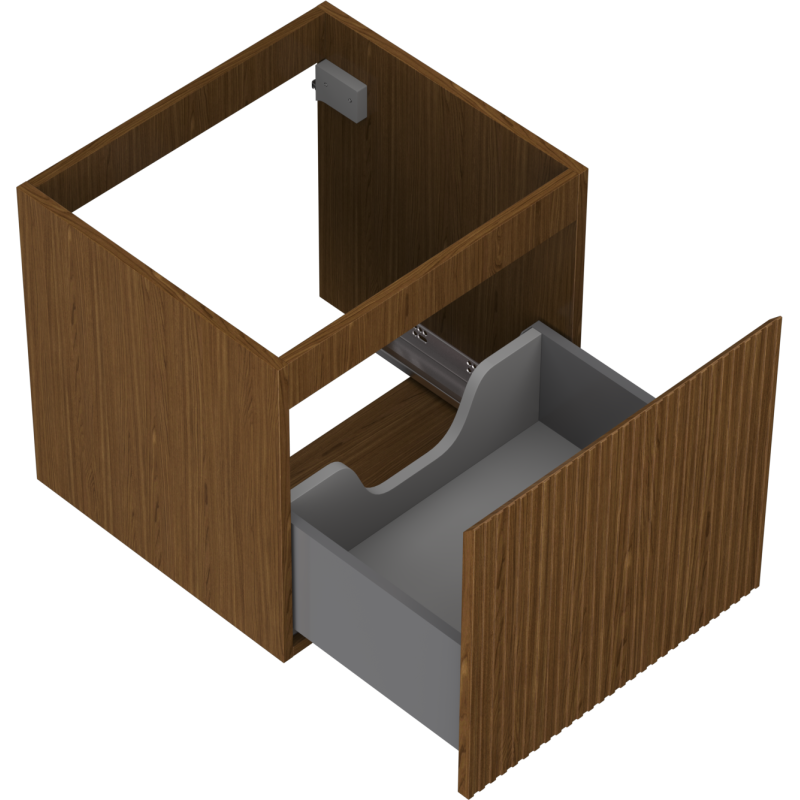 Mexen Rivel mobile da bagno per lavabo 50 cm, 1 cassetto, scanalato, noce - 91A20-05047-1-BF86