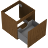 Mexen Rivel Badezimmerschrank unter dem Waschbecken 50 cm, 1 Schublade, geriffelt, Nussbaum - 91A20-05047-1-BF86