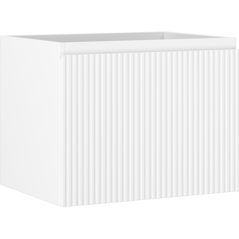 Mexen Rivel Badezimmerschrank für Waschbecken 60 cm, 1 Schublade, geriffelt, weiß matt - 91A20-06047-1-BF01