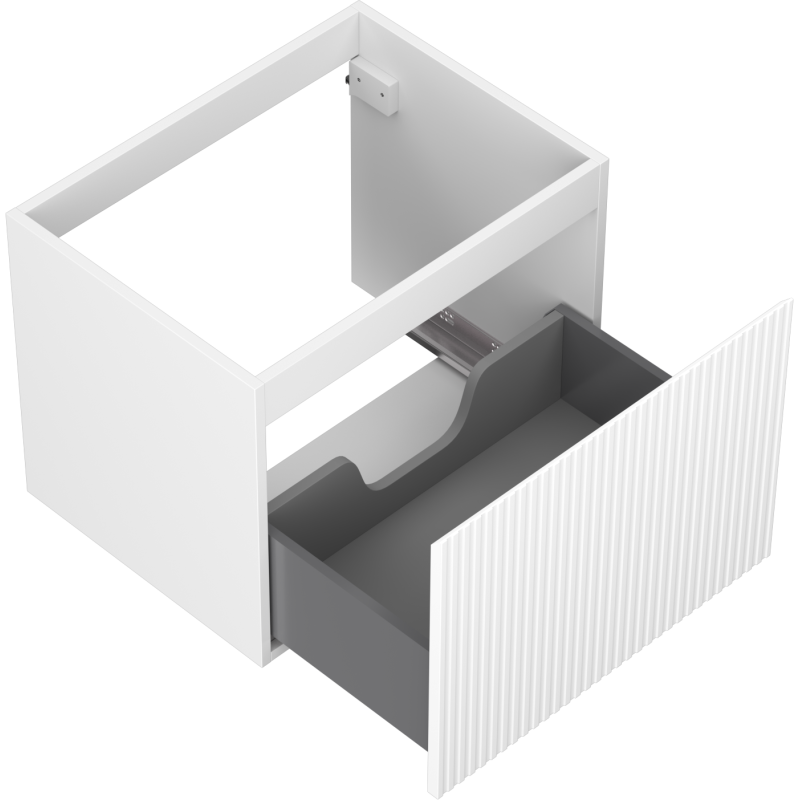 Mexen Rivel armário de casa de banho para lavatório 60 cm, 1 gaveta, ranhurado, branco mate - 91A20-06047-1-BF01