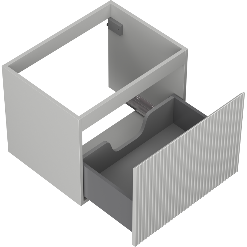 Mexen Rivel armário de casa de banho para lavatório 60 cm, 1 gaveta, canelado, cinza mate - 91A20-06047-1-BF62