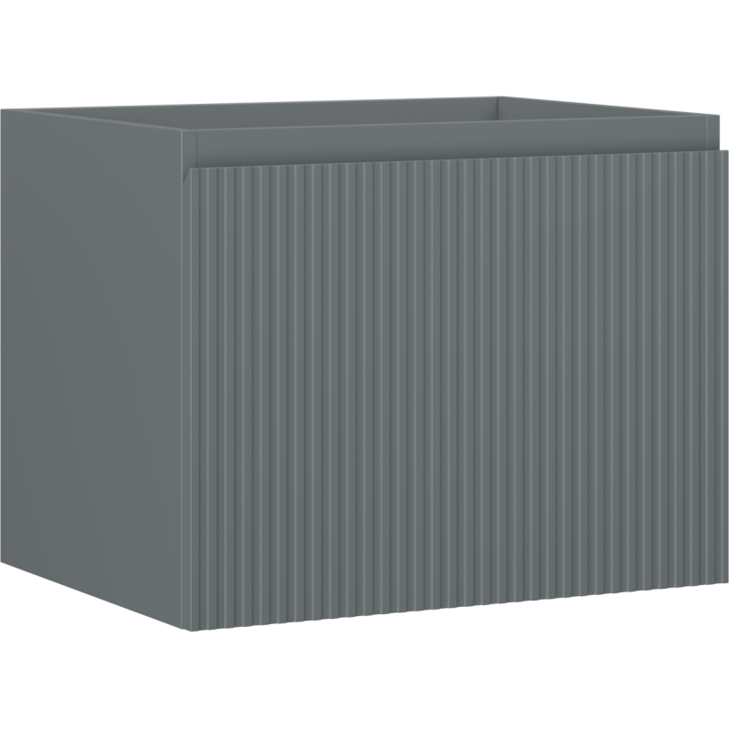 Mexen Rivel badkamerkastje onder wastafel 60 cm, 1 lade, geribbeld, grafiet mat - 91A20-06047-1-BF66