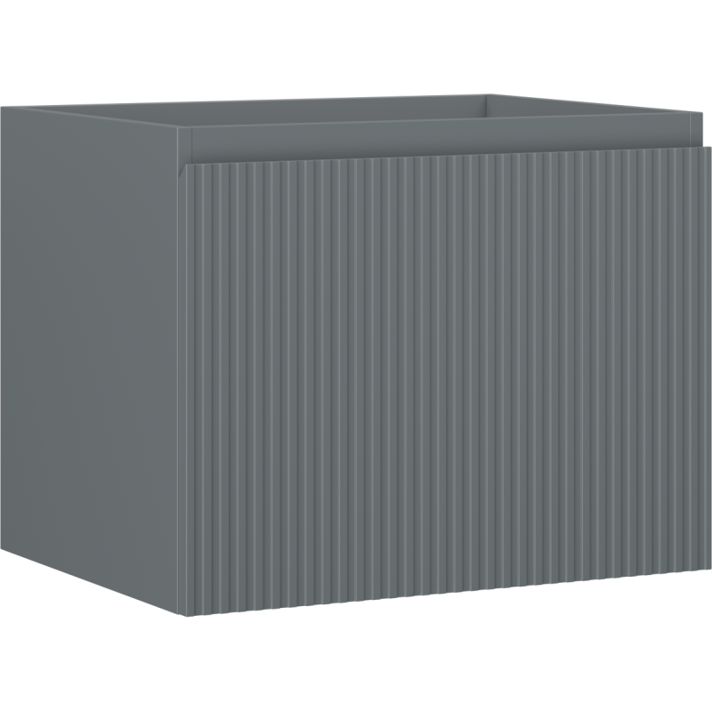 Mexen Rivel szafka łazienkowa podumywalkowa 60 cm, 1 szuflada, ryflowana , grafit mat - 91A20-06047-1-BF66
