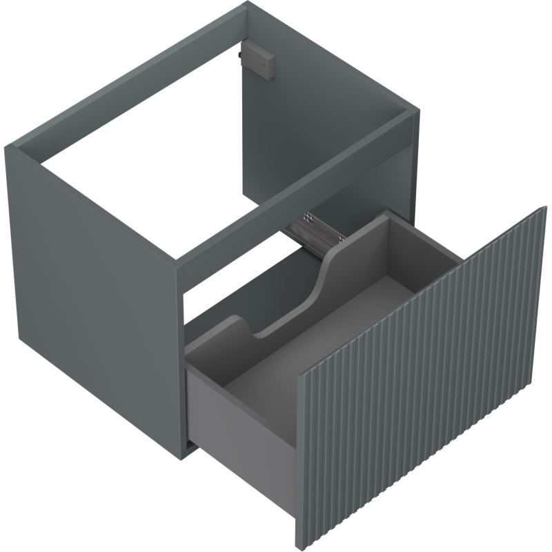 Mexen Rivel mobile da bagno sottolavabo 60 cm, 1 cassetto, scanalato, grafite opaco - 91A20-06047-1-BF66
