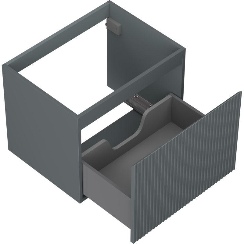 Mexen Rivel mueble de baño bajo lavabo 60 cm, 1 cajón, acanalado, grafito mate - 91A20-06047-1-BF66