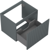 Mexen Rivel badkamerkastje onder wastafel 60 cm, 1 lade, geribbeld, grafiet mat - 91A20-06047-1-BF66