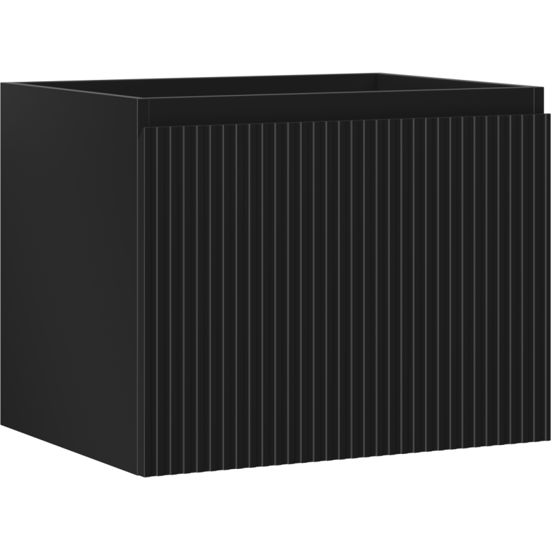 Mexen Rivel Badezimmerschrank Unterwaschbecken 60 cm, 1 Schublade, gerillt, schwarz matt - 91A20-06047-1-BF71
