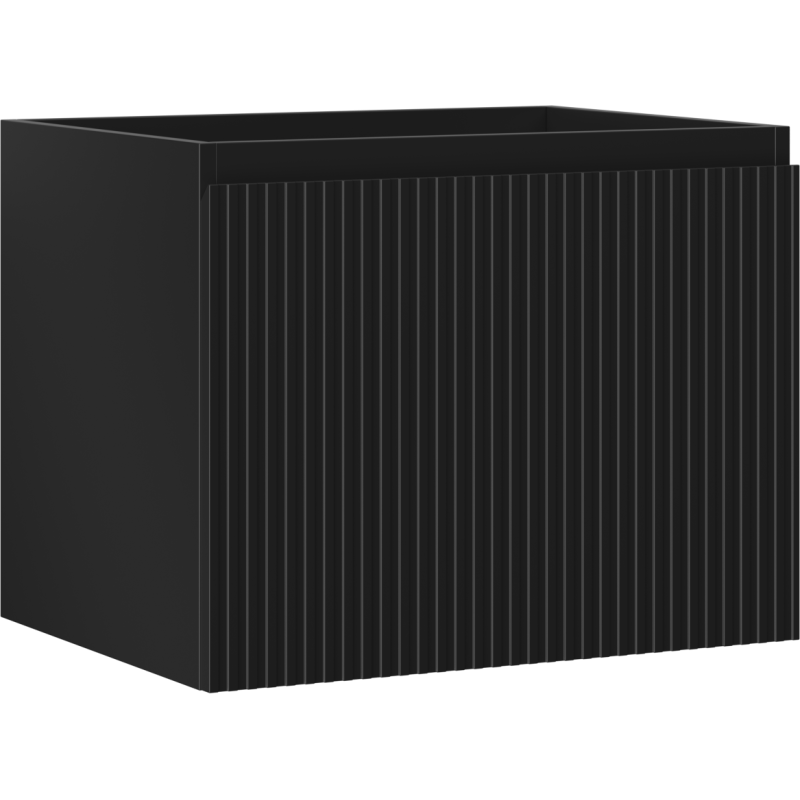 Mexen Rivel bathroom cabinet under sink 60 cm, 1 drawer, grooved, black matte - 91A20-06047-1-BF71