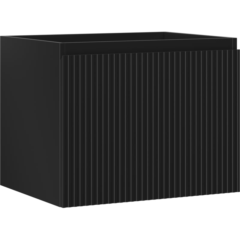 Mexen Rivel szafka łazienkowa podumywalkowa 60 cm, 1 szuflada, ryflowana , czarna mat - 91A20-06047-1-BF71