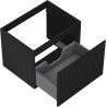 Mexen Rivel Badezimmerschrank Unterwaschbecken 60 cm, 1 Schublade, gerillt, schwarz matt - 91A20-06047-1-BF71