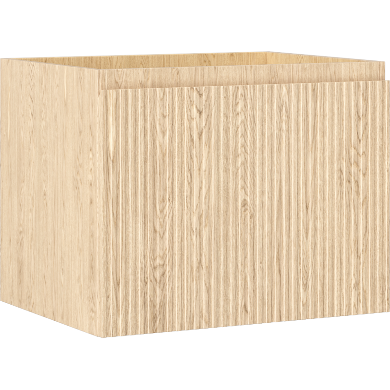 Mexen Rivel bathroom cabinet for washbasin 60 cm, 1 drawer, grooved, oak - 91A20-06047-1-BF81