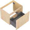 Mexen Rivel bathroom cabinet for washbasin 60 cm, 1 drawer, grooved, oak - 91A20-06047-1-BF81