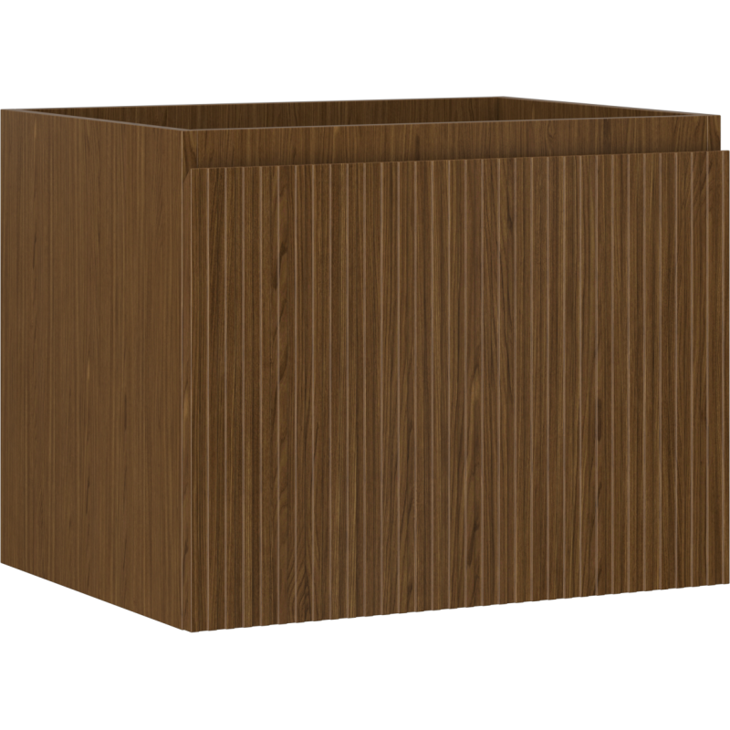 Mexen Rivel badkamerkast onder wastafel 60 cm, 1 lade, geribbeld, walnoot - 91A20-06047-1-BF86