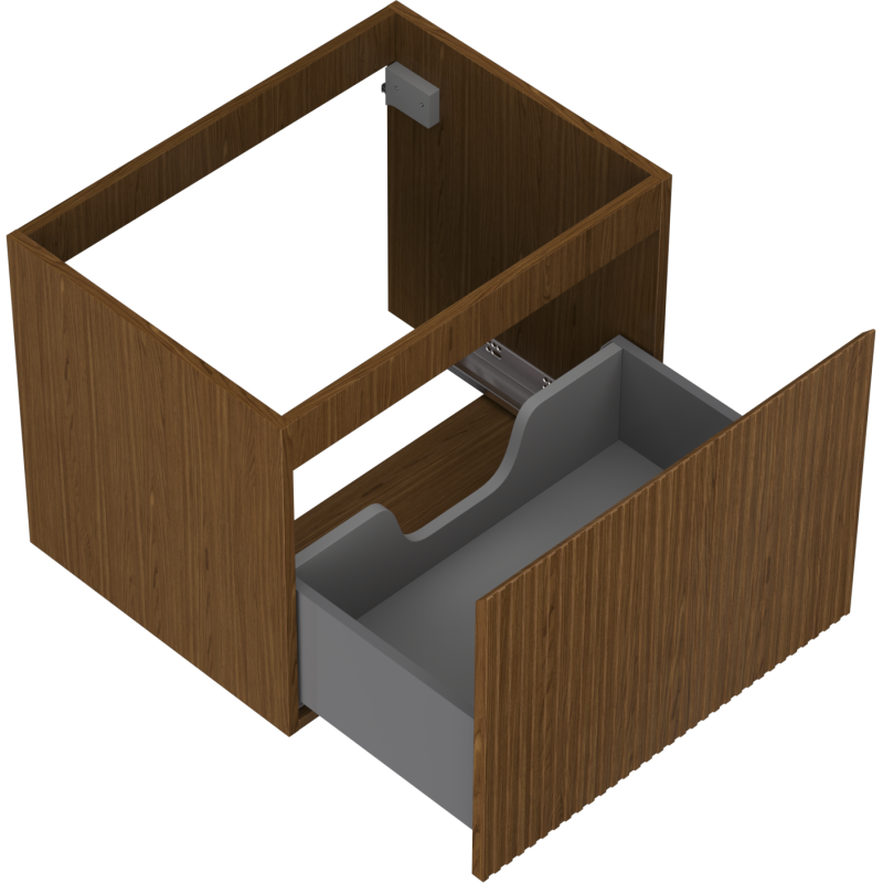 Mexen Rivel mueble de baño para lavabo 60 cm, 1 cajón, ranurado, nogal - 91A20-06047-1-BF86