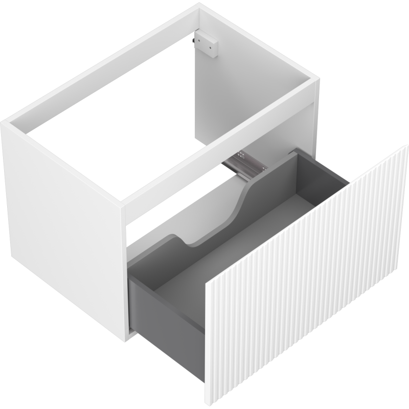 Mexen Rivel bathroom cabinet 70 cm, 1 drawer, grooved, matt white - 91A20-07047-1-BF01