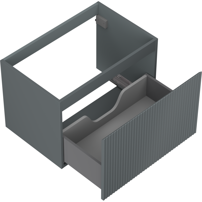 Mexen Rivel 70 cm bathroom cabinet, 1 drawer, grooved, matte graphite - 91A20-07047-1-BF66
