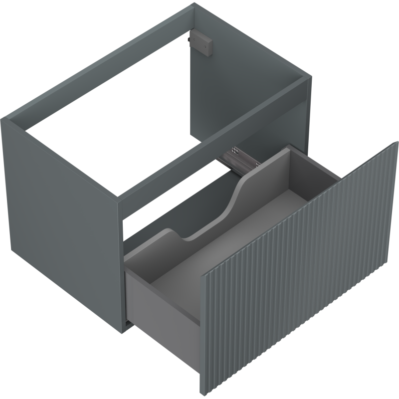 Mexen Rivel meuble de salle de bain sous lavabo 70 cm, 1 tiroir, rainuré, graphite mat - 91A20-07047-1-BF66