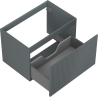 Mexen Rivel Badezimmerschrank 70 cm, 1 Schublade, geriffelt, Graphit matt - 91A20-07047-1-BF66