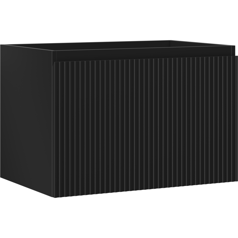 Mexen Rivel badkamerkast onder de wastafel 70 cm, 1 lade, gegroefd, zwart mat - 91A20-07047-1-BF71