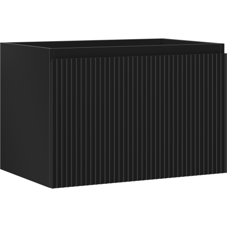 Mexen Rivel Badezimmerschrank mit Waschbeckenunterschrank 70 cm, 1 Schublade, gerillt, schwarz matt - 91A20-07047-1-BF71