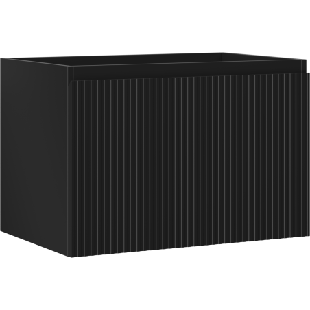 Mexen Rivel Badezimmerschrank unter Waschbecken 70 cm, 1 Schublade, geriffelt, schwarz matt - 91A20-07047-1-BF71