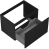 Mexen Rivel Badezimmerschrank mit Waschbeckenunterschrank 70 cm, 1 Schublade, gerillt, schwarz matt - 91A20-07047-1-BF71