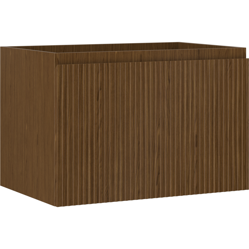 Mexen Rivel Badezimmerschrank für Waschbecken 70 cm, 1 Schublade, geriffelt, Nussbaum - 91A20-07047-1-BF86