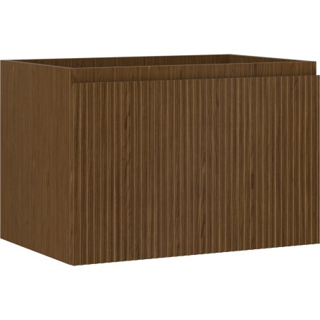 Mexen Rivel Badezimmerschrank für Waschbecken 70 cm, 1 Schublade, geriffelt, Nussbaum - 91A20-07047-1-BF86