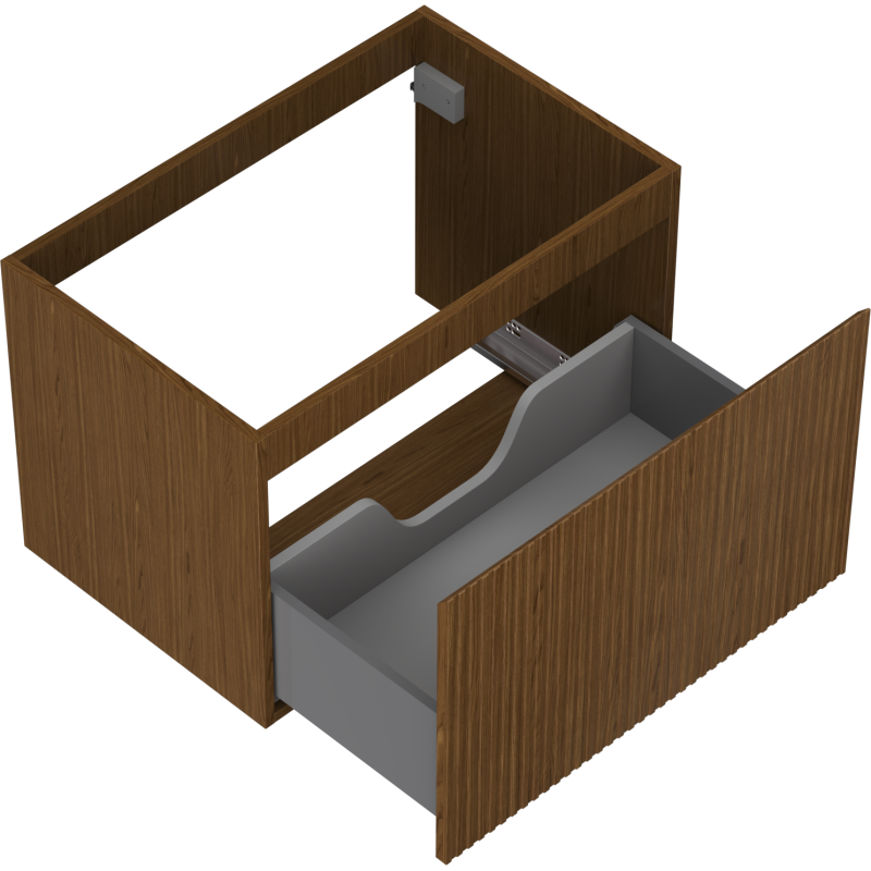 Mexen Rivel gabinete de baño bajo lavabo 70 cm, 1 cajón, ranurado, nogal - 91A20-07047-1-BF86