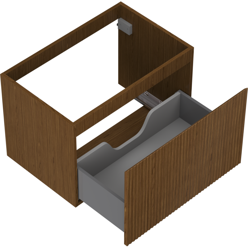 Mexen Rivel meuble de salle de bains sous-vasque 70 cm, 1 tiroir, rainuré, noyer - 91A20-07047-1-BF86