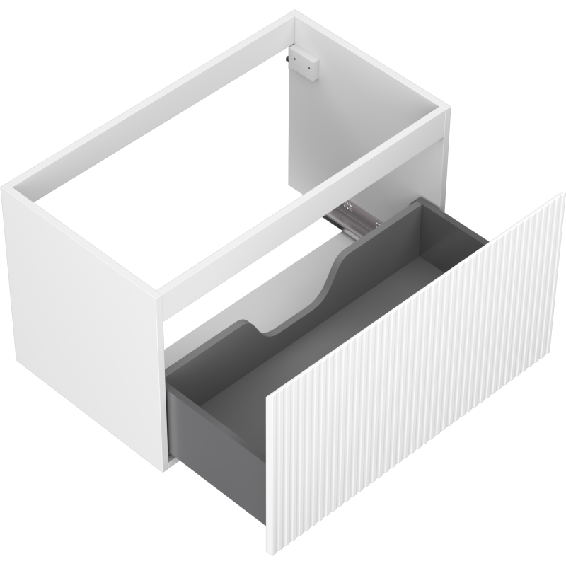 Mexen Rivel badkamerkastje onder de wastafel 80 cm, 1 lade, gegroefd, wit mat - 91A20-08047-1-BF01