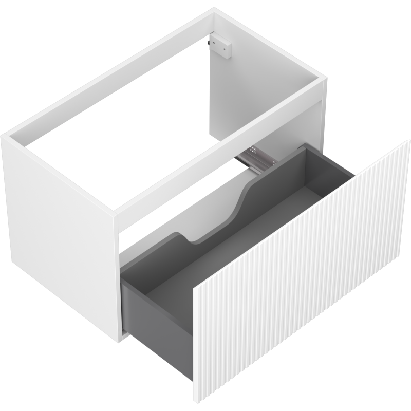 Mexen Rivel meuble de salle de bain sous-lavabo 80 cm, 1 tiroir, rainuré, blanc mat - 91A20-08047-1-BF01