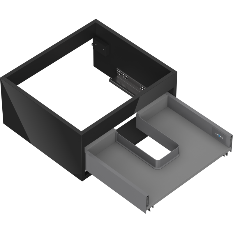 Mexen Box-A wastafelkast 50 cm, 1 lade, zwart glans - 91AX0-0500-235-1-70