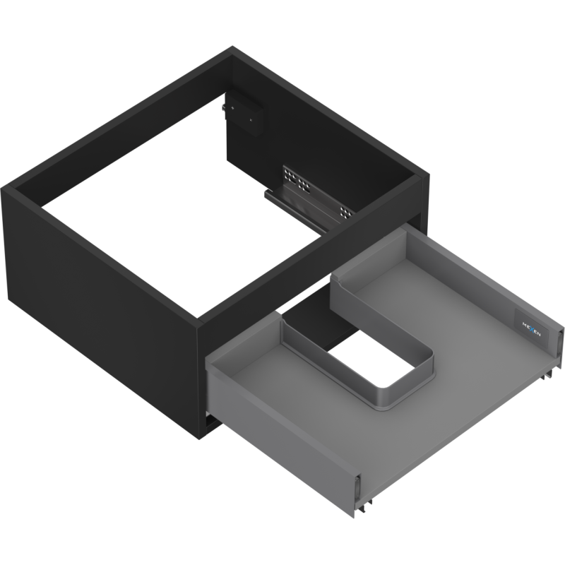 Mexen Box-A cuerpo de mueble de lavabo 50 cm, 1 cajón, negro mate - 91AX0-0500-235-1-71