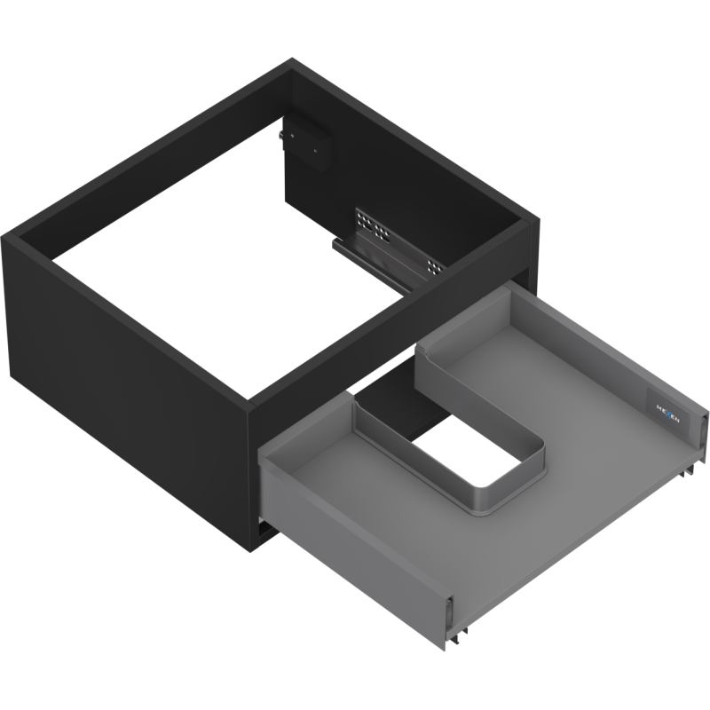 Mexen Box-A σώμα ντουλαπιού κάτω από νιπτήρα 50 cm, 1 συρτάρι, μαύρο ματ