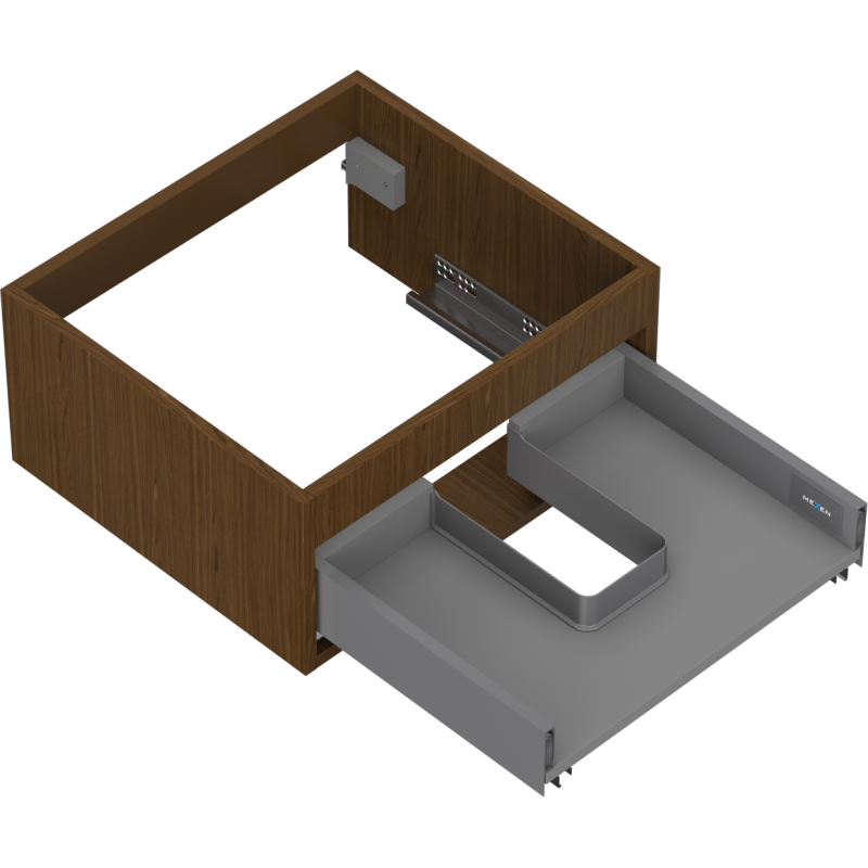 Mexen Box-A cabinet base for washbasin 50 cm, 1 drawer, walnut - 91AX0-0500-235-1-86